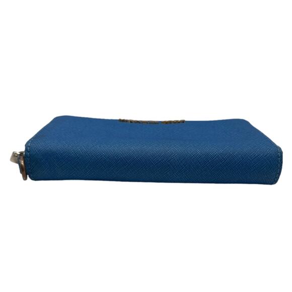Michael Kors Blue Zip Around Wallet - Picture 3 of 8
